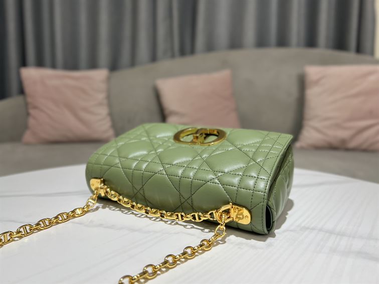 DIOR MEDIUM DIOR CARO BAG GREEN QUILTED