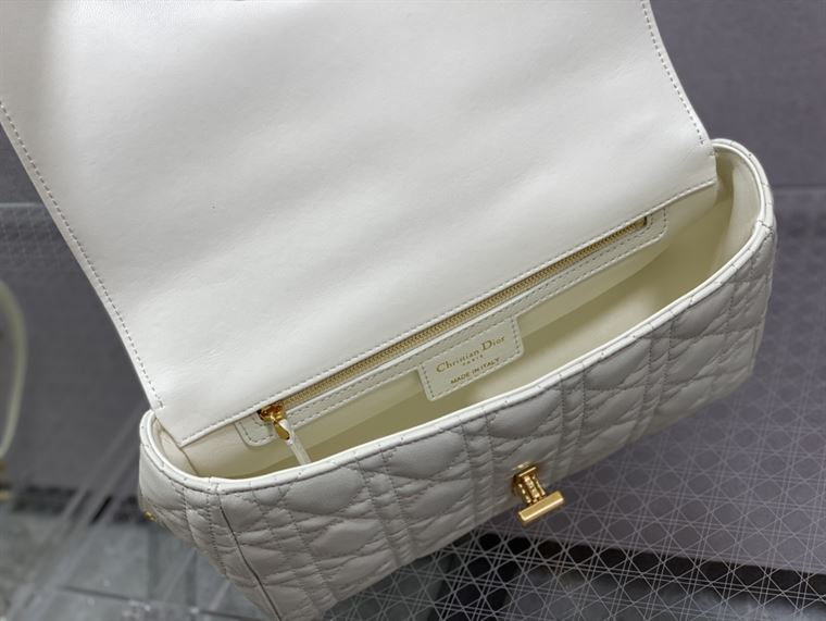 DIOR MEDIUM DIOR CARO BAG IVORY SUPPLE CANNAGE CALFSKIN