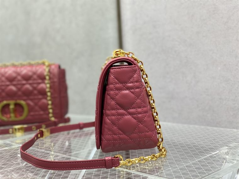 DIOR MEDIUM DIOR CARO BAG PINK SUPPLE CANNAGE CALFSKIN