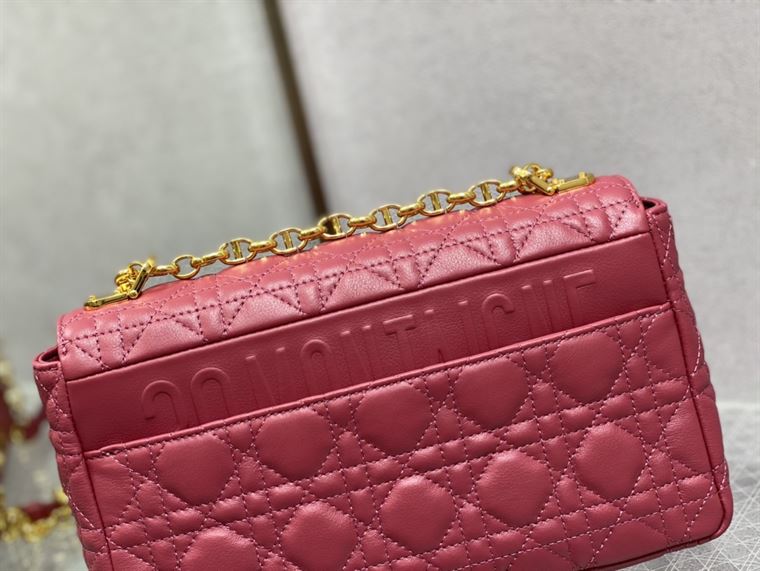 DIOR MEDIUM DIOR CARO BAG PINK SUPPLE CANNAGE CALFSKIN