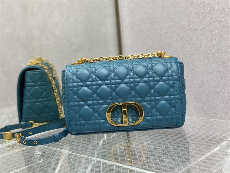 DIOR MEDIUM DIOR CARO BAG ROYAL BLUE SUPPLE CANNAGE CALFSKIN