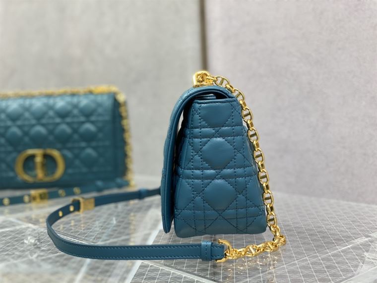 DIOR MEDIUM DIOR CARO BAG ROYAL BLUE SUPPLE CANNAGE CALFSKIN