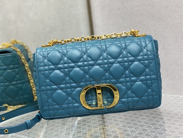 DIOR MEDIUM DIOR CARO BAG ROYAL BLUE SUPPLE CANNAGE CALFSKIN