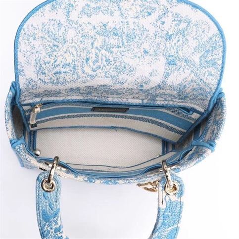 DIOR MEDIUM LADY D-LITE BAG CORNFLOWER BLUE