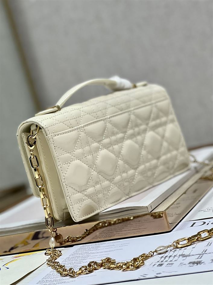 DIOR MISS DIOR MINI BAG BEIGE CANNAGE LAMBSKIN