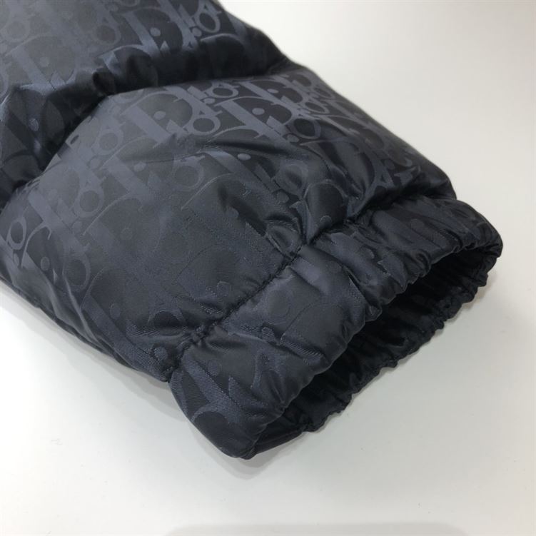 DIOR OBLIQUE DOWN JACKET NAVY BLUE TECHNICAL JACQUARD - DRC003