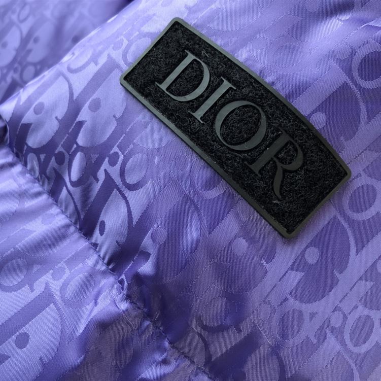 DIOR OBLIQUE DOWN JACKET PURPLE NYLON JACQUARD - DRC007