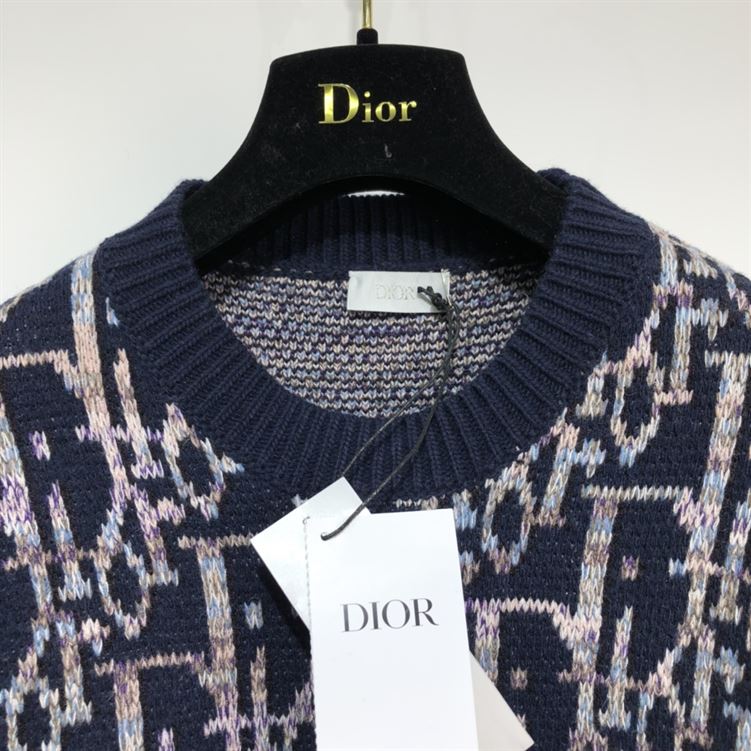 DIOR OBLIQUE SWEATER NAVY BLUE - DOS007
