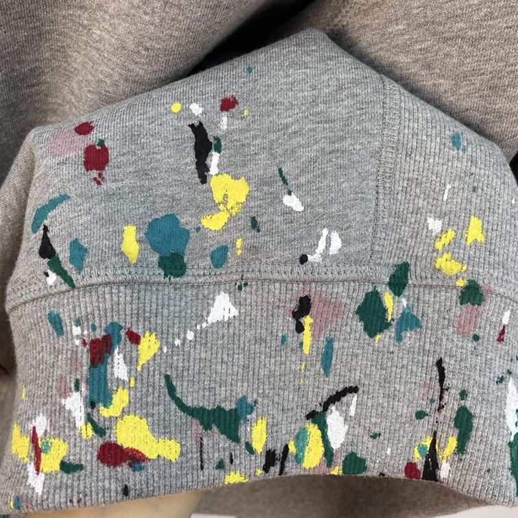 DIOR OVERSIZED SWEATSHIRT WHITE COTTON FLEECE WITH PAINT PRINT - DOS014