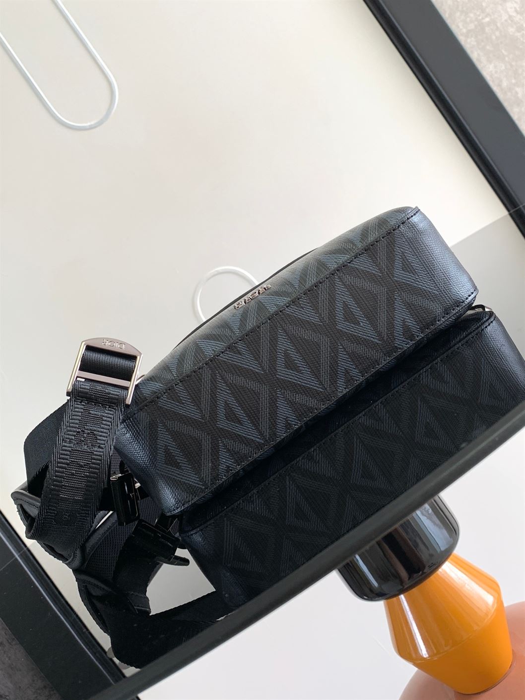 DIOR SAFARI BAG WITH STRAP BLACK CD DIAMOND CANVAS - DIO050