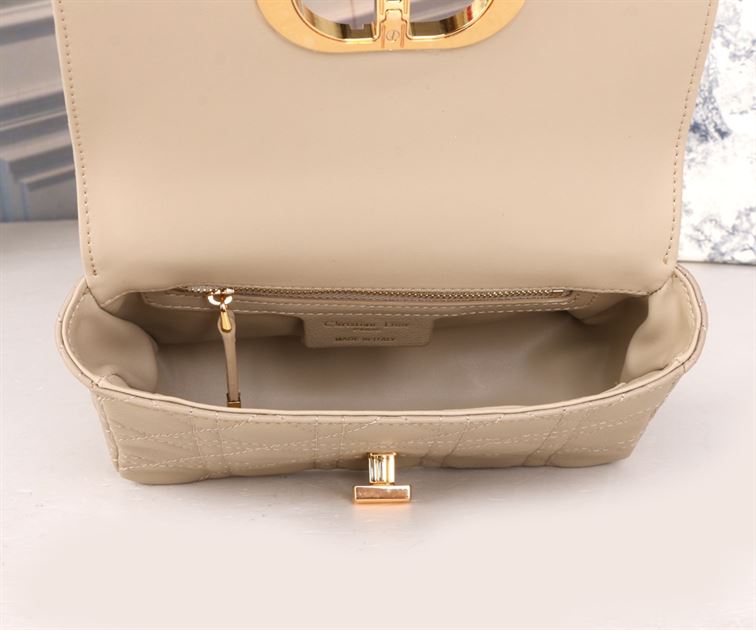 DIOR SMALL DIOR CARO BAG BEIGE SUPPLE CANNAGE