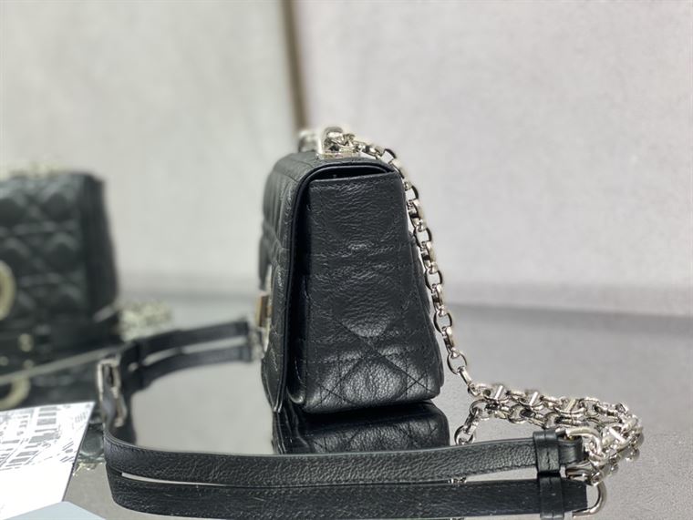 DIOR SMALL DIOR CARO BAG BLACK SUPPLE CANNAGE