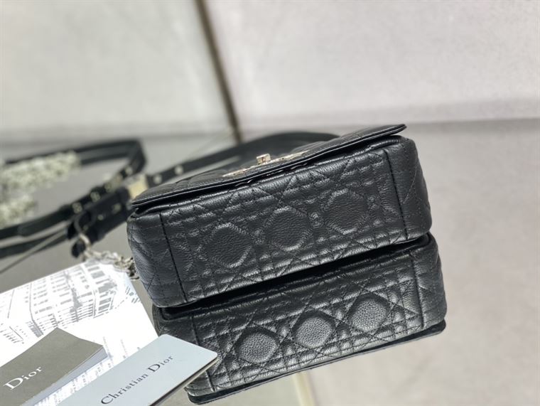 DIOR SMALL DIOR CARO BAG BLACK SUPPLE CANNAGE
