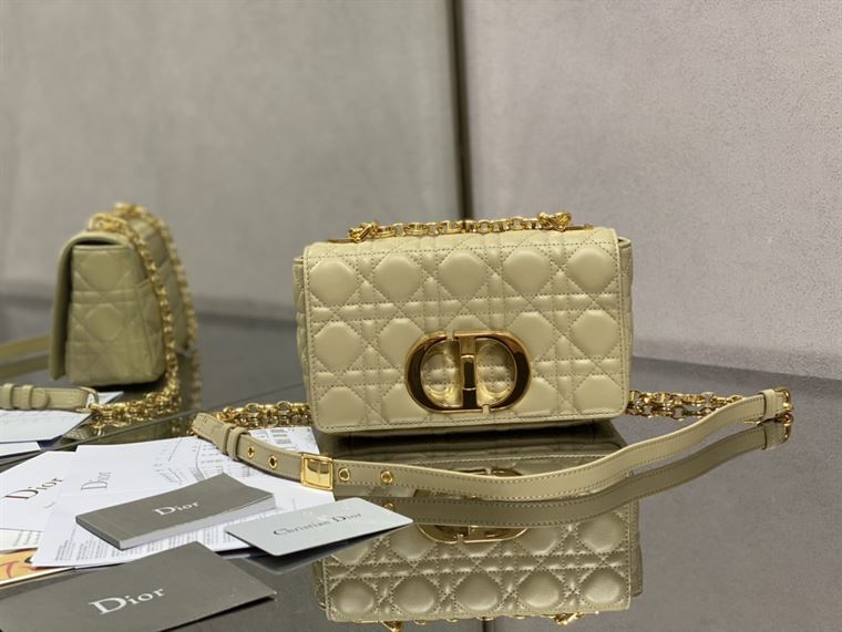 DIOR SMALL DIOR CARO BAG GOLD STONE SUPPLE