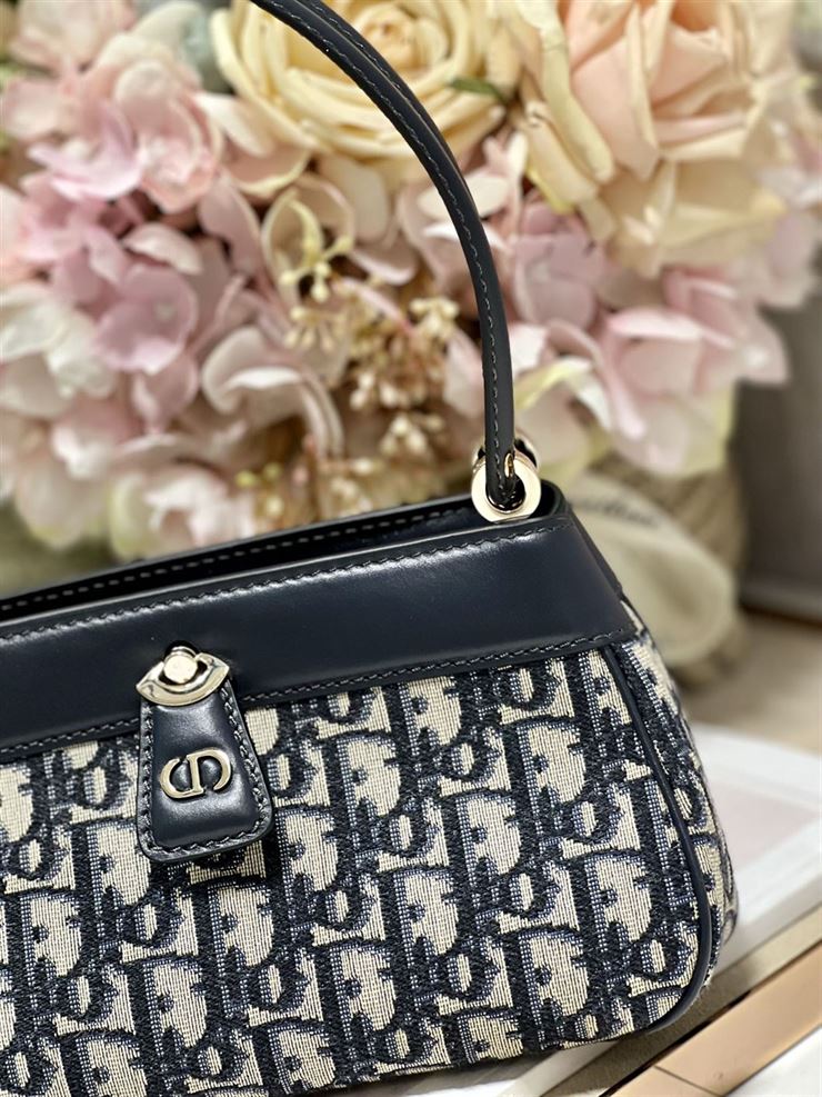 DIOR SMALL DIOR KEY BAG BLUE OBLIQUE JACQUARD
