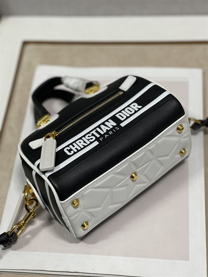 DIOR VIBE ZIP BOWLING MICRO BAG BLACK CALFSKIN