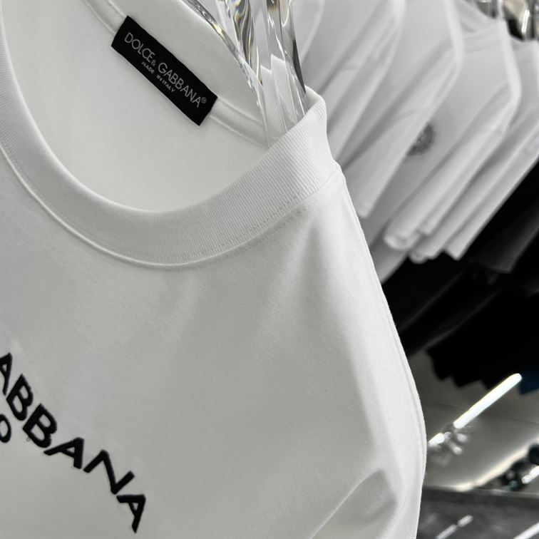 DOLCE & GABBANA COTTON T-SHIRT WITH DG EMBROIDERY - DT002