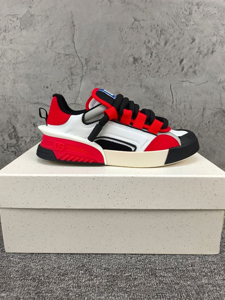 DOLCE & GABBANA MIXED-MATERIAL PORTOFINO SNEAKERS IN MULTICOLOR – DG039