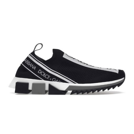 DOLCE & GABBANA SORRENTO LOGO SLIP ON BLACK WHITE – DG030