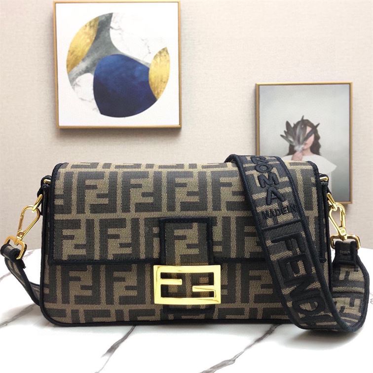 FENDI BAGUETTE JACQUARD FF FABRIC BAG