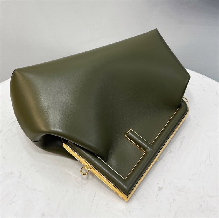 FENDI FIRST MEDIUM GREEN LEATHER BAG