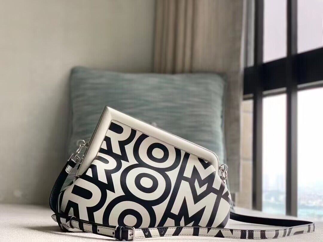 FENDI FIRST MIDI TWO TONE NAPPA LEATHER