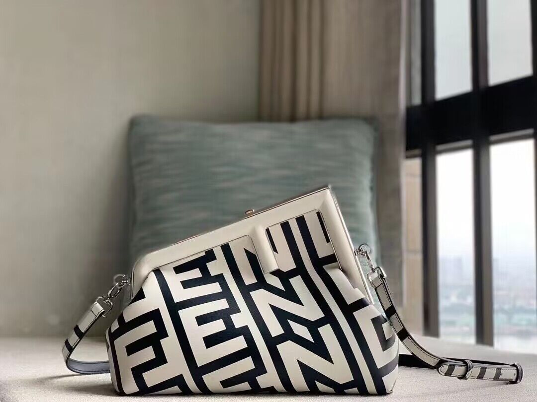 FENDI FIRST MIDI TWO TONE NAPPA LEATHER