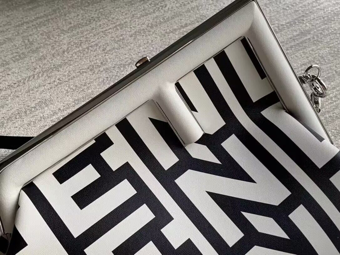 FENDI FIRST MIDI TWO TONE NAPPA LEATHER