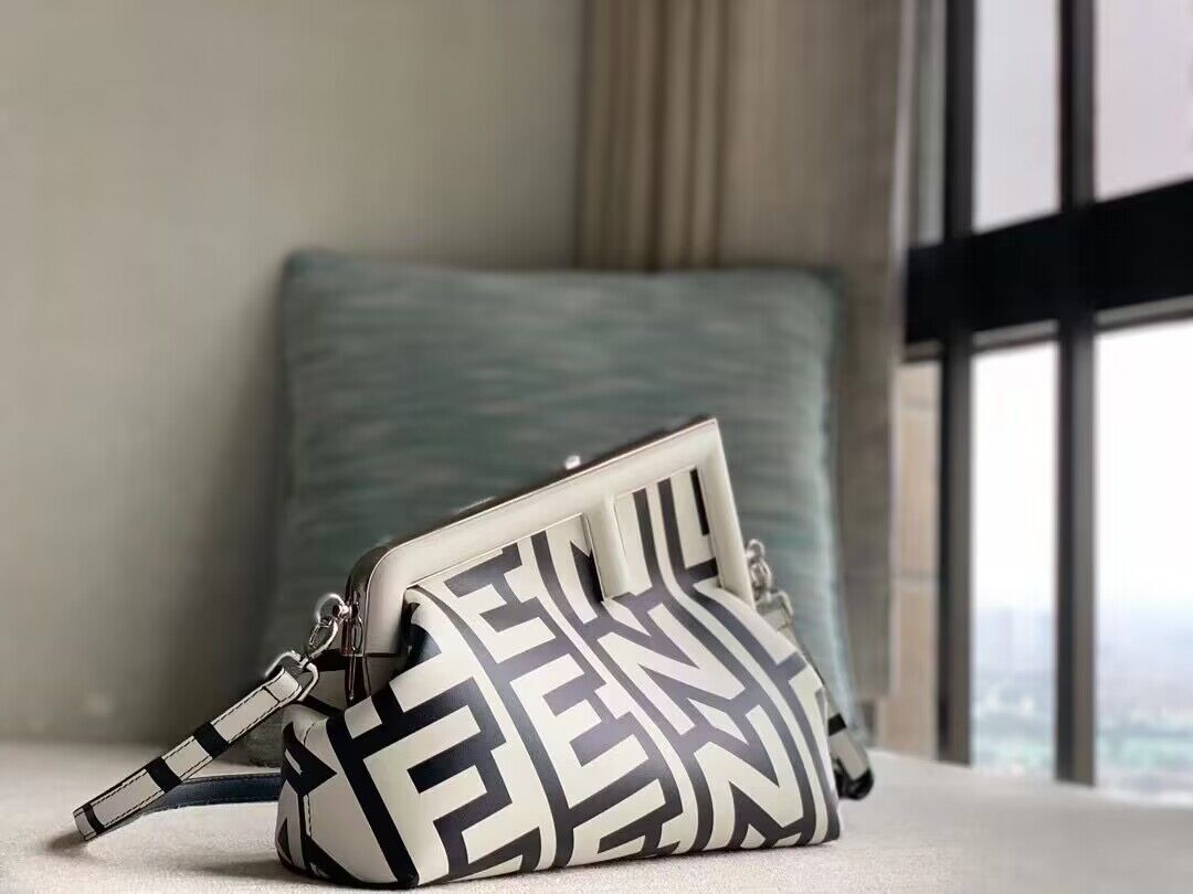 FENDI FIRST MIDI TWO TONE NAPPA LEATHER