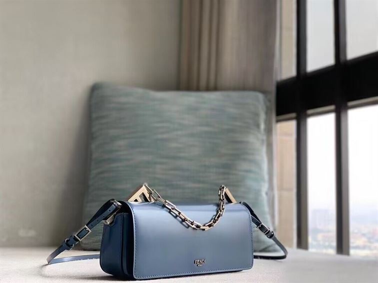 FENDI FIRST SIGHT BLUE LEATHER MINI BAG