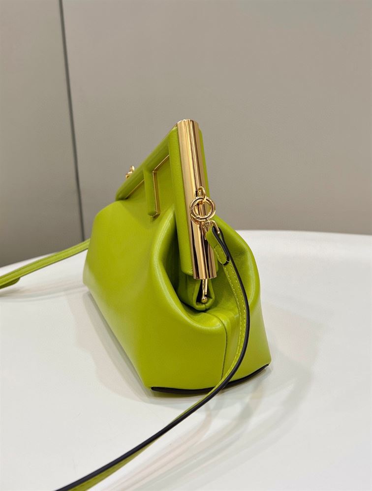 FENDI FIRST SMALL ACID GREEN LEATHER BAG