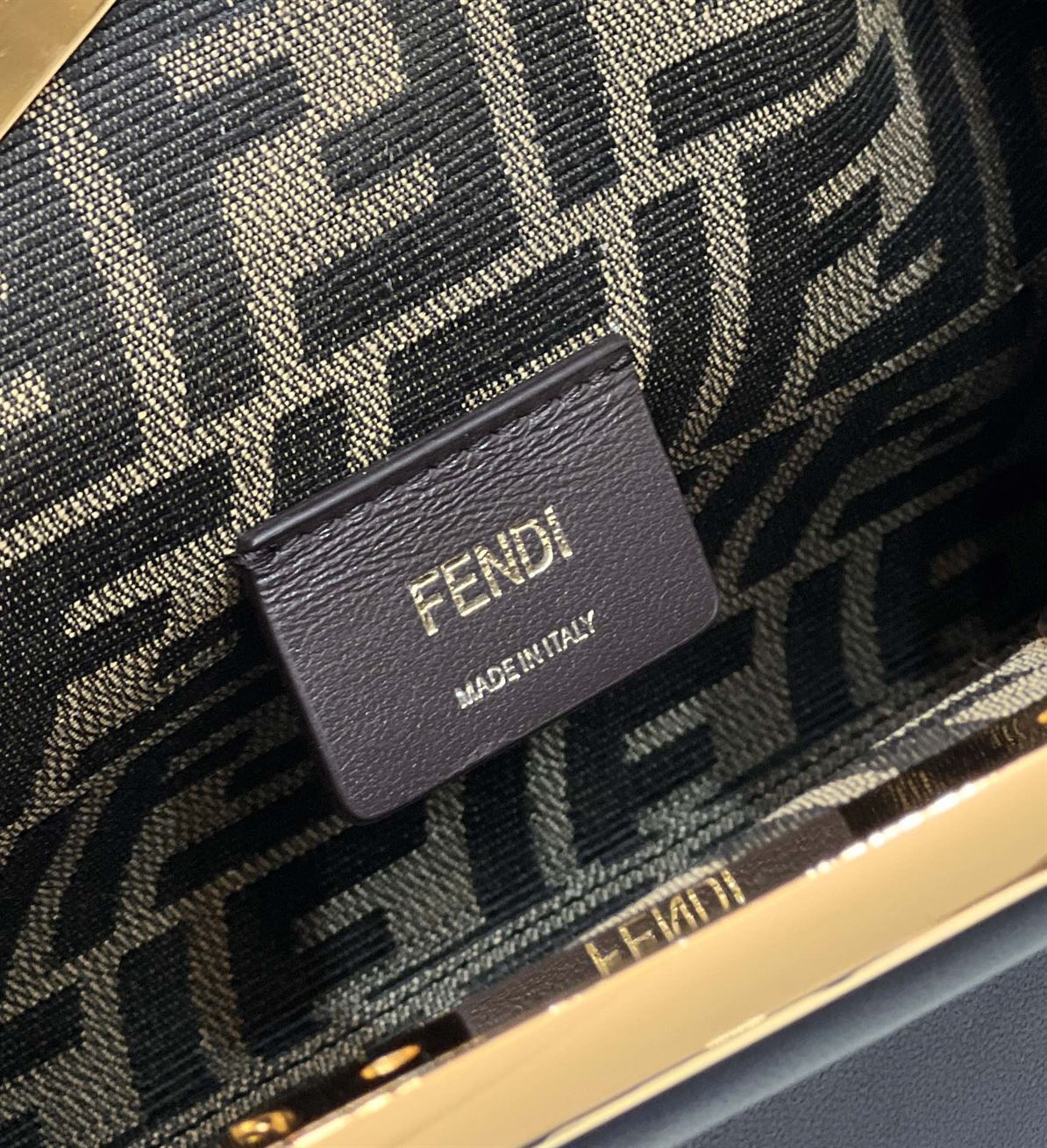 FENDI FIRST SMALL BLACK LEATHER BAG