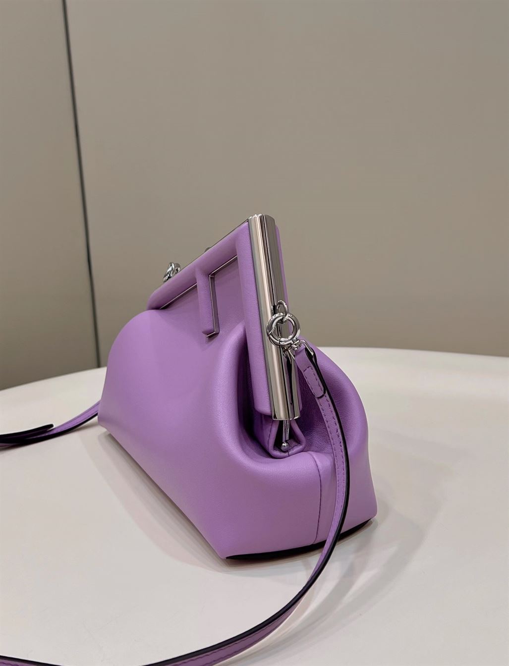 FENDI FIRST SMALL PURPLE LEATHER BAG