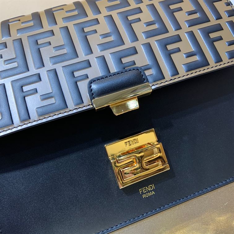 FENDI KAN I BLACK LEATHER BAG