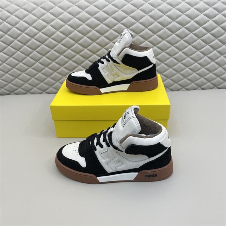 FENDI MATCH BLACK LEATHER HIGH TOPS - FDS016