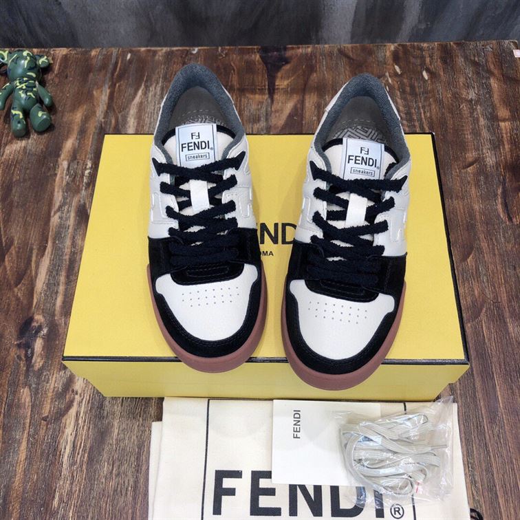FENDI MATCH LOW-TOP SNEAKERS IN BLACK SUEDE - FDS005
