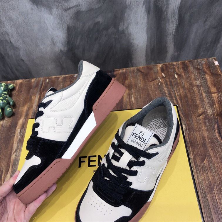 FENDI MATCH LOW-TOP SNEAKERS IN BLACK SUEDE - FDS005