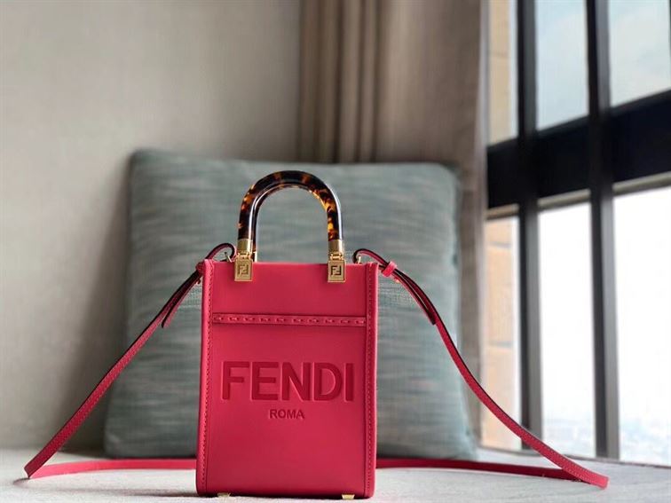 FENDI MINI SUNSHINE SHOPPER FUCHSIA