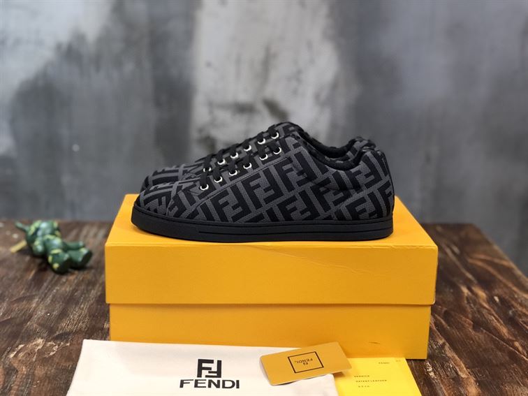 FENDI SNEAKERS GREY TECH FABRIC LOW TOP - FDS008