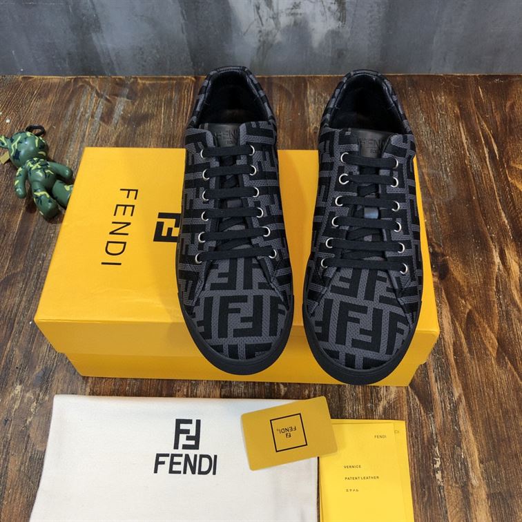FENDI SNEAKERS GREY TECH FABRIC LOW TOP - FDS008
