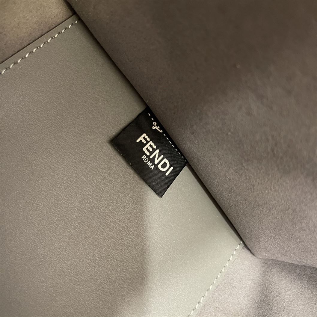 FENDI SUNSHINE MEDIUM GREY LEATHER SHOPPER BAG