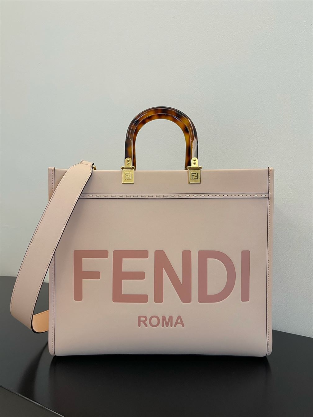 FENDI SUNSHINE MEDIUM PALE PINK LEATHER