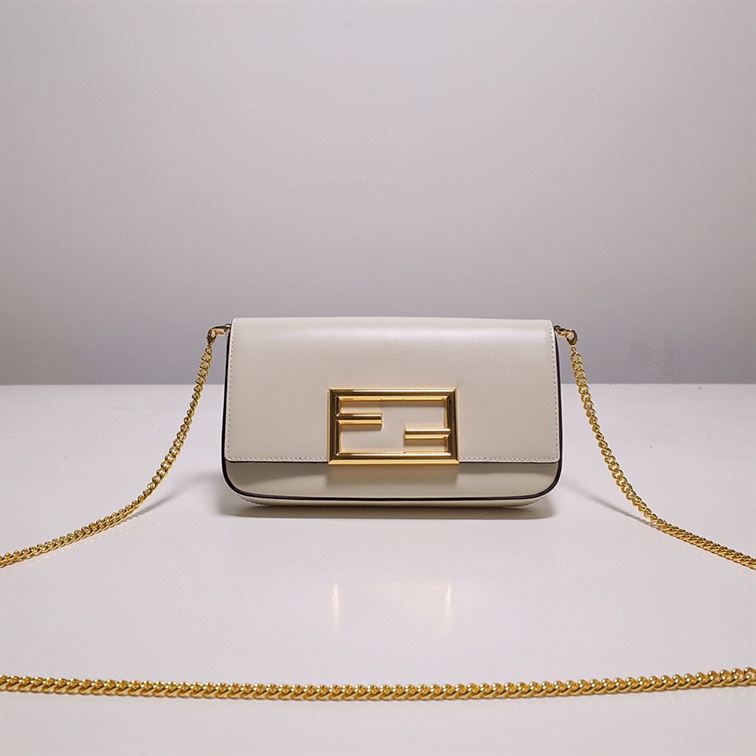 FENDI WALLET ON CHAIN WITH POUCHES MINI WHITE BAG