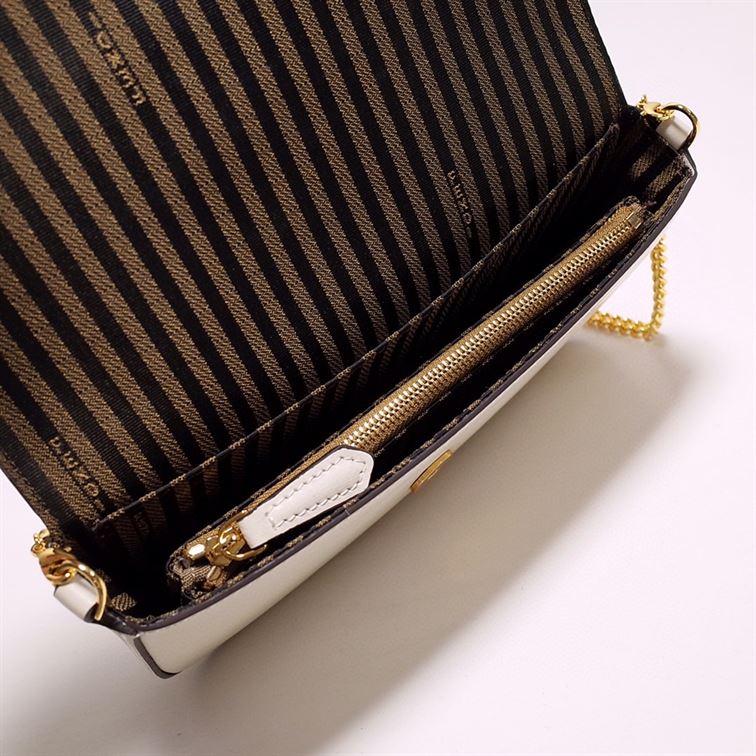 FENDI WALLET ON CHAIN WITH POUCHES MINI WHITE BAG