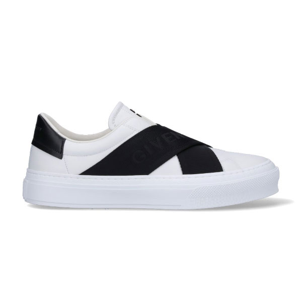 GIVENCHY CITY SPORT SNEAKERS IN LEATHER WITH DOUBLE WEBBING STRAP - GVC008