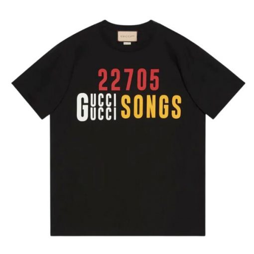 GUCCI '22705' GUCCI SONGS' PRINT T-SHIRT BLACK - GGS034