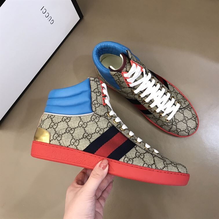 GUCCI ACE GG HIGH TOP SNEAKERS - GCC059