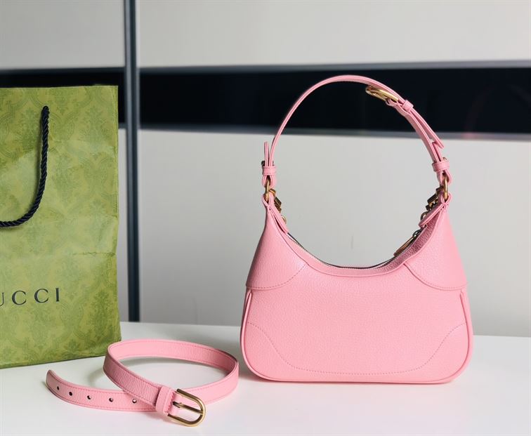 GUCCI APHRODITE SMALL SHOULDER BAG IN LIGHT PINK LEATHER