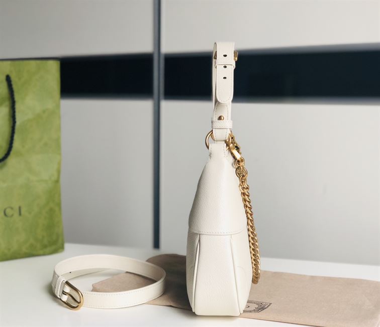 GUCCI APHRODITE SMALL SHOULDER BAG IN WHITE LEATHER
