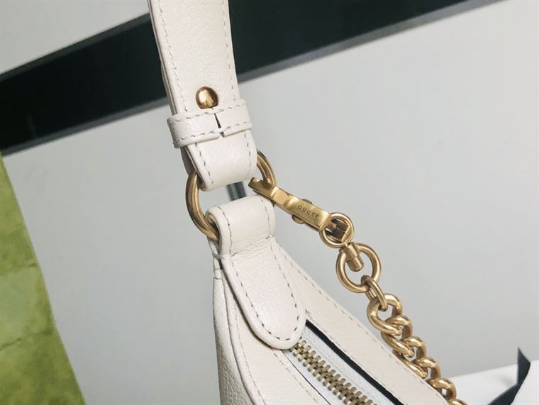 GUCCI APHRODITE SMALL SHOULDER BAG IN WHITE LEATHER